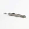 Excel Blades Straight Point Tweezers Needle Point Precision Tweezers Silver, 12pk 30418